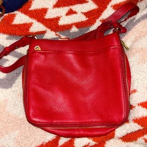 Fossil pebble leather crossbody